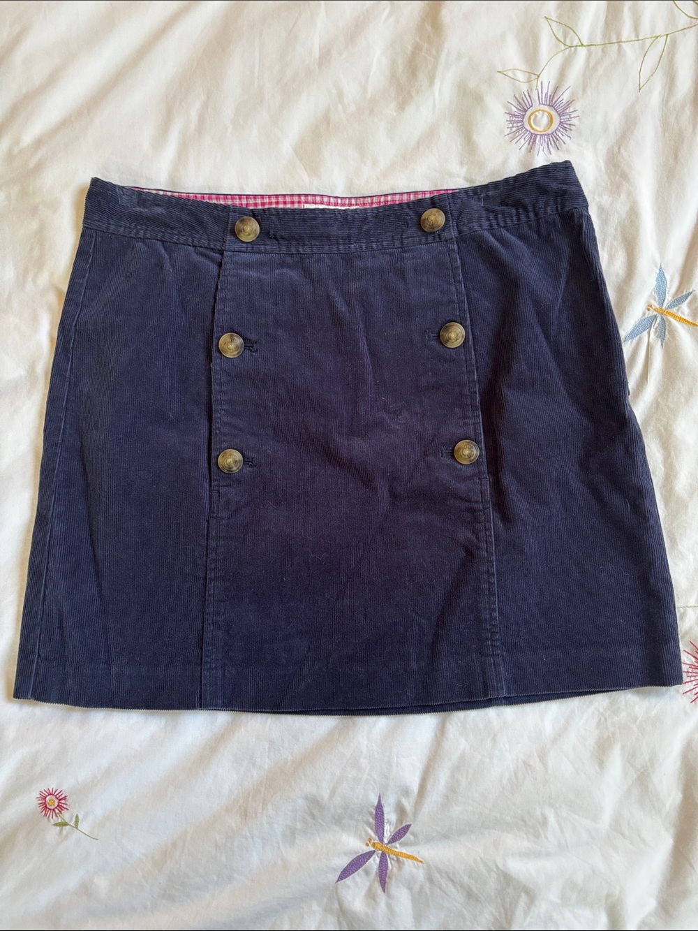 Vineyard Vines Corduroy Navy Button-Front Women's Skirt